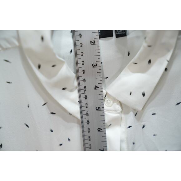 Apt. 9 Essentials White Black Dot Button-Up Blouse XL Long Sleeve Office - Picture 6 of 9